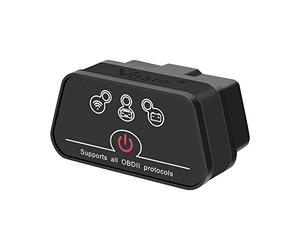Vgate iCar 2 Wi-Fi OBD2 escáner Herramienta de escaneado Adaptador de Interfaz Herramienta de diagnóstico para iOS iPhone iPad, Android Tiempo de Reposo (Negro)