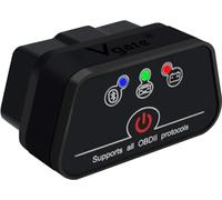 Vgate iCar2 Adaptador Bluetooth OBD2 Escáner de diagnóstico para iOS y Android : Auto-Connect Clear Error Code Live Data Reset Diagnostic Tool (Negro)