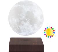 VGAzer Lámpara de Luna con Impresión 3D Magnética Levitante, Luz de Luna Flotante Giratoria para Decoración del Hogar, Oficina, Vacaciones - 6 Pulgadas, 16 Modos de Colores