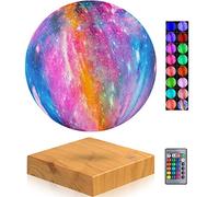 VGAzer Lámpara de luna levitante. Flotante y girando en el aire, lámpara de noche para oficina, hogar, decoración, regalos. Navidad (superficie de galaxia de 16 colores)