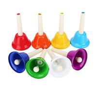 VGBEY Campana Música para Niños, Campana de Mano de Metal de 8-Notas, Juego de Campana Musical Colorida, Instrumentos Musicales Educativos Percussion Campana Juguete