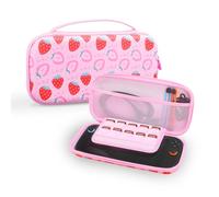 VGBUS Funda de transporte de fresa rosa para Nintendo Switch 2 2025, bonita funda de viaje para Switch 2 con 10 ranuras para tarjetas de juego, gran capacidad para accesorios Switch 2. (fresa)