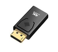 VGE Adaptador DisplayPort a HDMI 4K 30Hz, convertidor DP a HDMI para monitor, PC, portátil, TV, conector dorado Ultra HD, compatible con MacBook Desktop tarjeta gráfica proyector, Plug and Play (negro