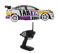 VGEBY 1/10 2.4G 4WD RC Drift Racing Car, Juguete Eléctrico de Control Remoto con Luz LED de Alta Potencia con Doble Compartimento para Batería y Neumáticos de Deriva, para Edades de 14 (1 batería)