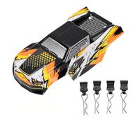 VGEBY 1 16 RC Car Body Shell DIY Upgrade Kit, PC Precut Drift Racing Shell, Reemplazo Liviano con 4 Pines, 25x12x7.5cm para SCY16101 SCY16102 SCY16101PRO SCY16102PRO (Orange)