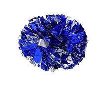 VGEBY 1 par de pompones animadores de plástico para fiestas, deportes, bailes para equipo de espirales, Plateado, azul