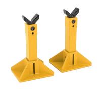 VGEBY 1 par RC Car Jack Stand Juguete de Simulación para 1/18 /10/8 /7 RC Crawler Truck Soporte de Metal Ajustable en con Base Grande para Soporte del Eje Delantero Trasero (Yellow)