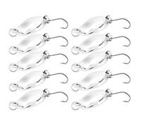 VGEBY 10 Señuelos de Pesca, Cebos Wobbler de Cuchara de Metal con Ganchos de Púas Afilados, para Pesca de Agua Dulce y Salada (Plata 2,5g)
