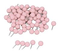 VGEBY 100 Uds. Chinchetas de Mapa, Chinchetas Decorativas de Acero y Plástico para Marcar Tablas de Corcho, Rutas de Viaje, 9,5x20mm (Pink)