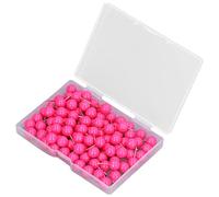 VGEBY 100 Uds. Chinchetas de Mapa, Chinchetas Decorativas de Acero y Plástico para Marcar Tablas de Corcho, Rutas de Viaje, 9,5x20mm (Rojo Rosado)