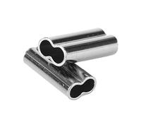 VGEBY 100pcs Mangas de Pesca, Conectores de Tubo de Cobre Mangas Dobles 1/1.2/1.4/1.6/1.8/2mm(2.0mm*10mm)