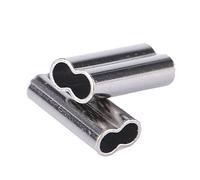 VGEBY 100pcs Mangas de Pesca, Conectores de Tubo de Cobre Mangas Dobles 1/1.2/1.4/1.6/1.8/2mm(1.8mm*10mm)