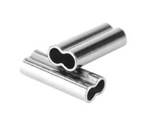 VGEBY 100pcs Mangas de Pesca, Conectores de Tubo de Cobre Mangas Dobles 1/1.2/1.4/1.6/1.8/2mm(1.6mm*10mm)