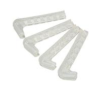 VGEBY 2 Pares de Protectores de Patines, Cubiertas de Silicona para Patines en Hielo, Ajustables con Diseño de Resorte para de Hockey, Artísticos 24-42 (Transparente)