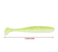 VGEBY 20 Señuelos de Pesca de Plástico Blando de 7,5 Cm, Cebos de Gusano con Cola en T, Accesorio para Aparejos con Ranuras para el Vientre y la Espalda para Facilitar la Penetración