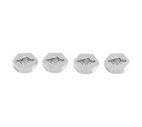 VGEBY 4 Adaptadores de Cubo de Rueda Hexagonales de Aleación de Aluminio de 12 Mm, Fuerte Resistencia a la Fricción para Piezas de Coche 1 16 RC, con Pasadores de Eje (Silver)