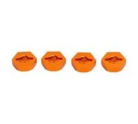 VGEBY 4 Adaptadores de Cubo de Rueda Hexagonales de Aleación de Aluminio de 12 Mm, Fuerte Resistencia a la Fricción para Piezas de Coche 1 16 RC, con Pasadores de Eje (Gold)