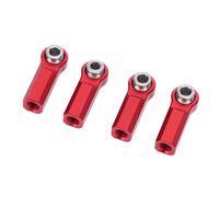 VGEBY 4 Piezas de Extremo de Varilla de Enlace RC, Cabeza de Rótula de Aleación de Alta Resistencia con Rosca M4 CW de 7 Mm de Diámetro, para Coche Modelo a Escala 1/10 (Rojo)