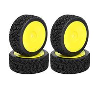 VGEBY 4 Piezas Neumático de Vehículo RC, Accesorio de Reemplazo de Ruedas de Neumáticos de Color Plano de Coche 1/10 RC Compatible con Coche RC de Alta Velocidad HSP HPI(Amarillo)
