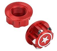 VGEBY 4 Tuercas Hexagonales de Aleación de Aluminio para Ruedas, Instalación con Llave Hexagonal de 17 Mm, Juego de 4 Tuercas de Montaje de Rueda Metálicas Antideslizantes, para Coches (Rojo)