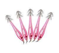 VGEBY 5Pcs 9.5cm Señuelos del Calamar - Plasticos Señuelos Ganchos de Pesca para Pescar en Agua Dulce y Agua Salada (Color : Rosado)