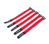 VGEBY 5pcs Correas de Fijación Lazo para Linterna Bomba de Bicicleta Nylon Multifunción Suaves Soporte de Montaje de Linterna, Móvil, Botella, etc.(Rojo)