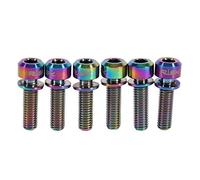 6pcs Bicicleta Botella de Agua Jaula Tornillos M5 x 18 mm Tornillos de Titanio con Arandelas, Arcoiris (Rainbow) Tornillos MTB Titanio