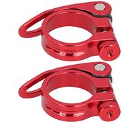 VGEBY Abrazadera para Sillín de Bicicleta, Abrazadera para Tija de Sillín de Liberación Rápida de Aleación de Aluminio de 35 Mm, con Diseño Ligero y Resistente, para Tubo de de (rojo)