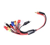 VGEBY Adaptador de Cargador Múltiple de Batería Lipo 11 en 1 | 11-en-1 Adaptador de Enchufe Múltiple, Entrada de Clavija Banana de 4 Mm, Pinzas de Cocodrilo XT60/XT90/EC5/JST, Cable de