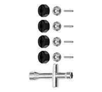 VGEBY Adaptador de Cubo de Rueda Hexagonal de 12 Mm, Tuerca de Seguridad con Brida M4 de 7 Mm de Espesor para Coche RC 1/10, con Llave Cruzada para Axial Hsp Hpi (Black)