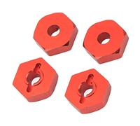 VGEBY Adaptador de Cubo Hexagonal de Rueda RC de 4 Piezas, Acoplador Hexagonal RC de Aleación de Aluminio con Pasadores de Fijación, para Coche E Slash 4WD Summit 1/16 (Rojo)