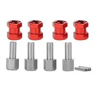 VGEBY Adaptador Hexagonal RC, Adaptador de Cubo Hexagonal de Rueda de Extensión RC de Metal de 12 mm Compatible con el Modelo de Coche de Control Remoto D90 AX10 CC01 SCX10 (Rojo)
