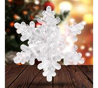 VGEBY Adorno Navideño Acrílico Brillante con Copos de Nieve Transparentes, 12 Uds. para Decoración Temática de Invierno (Copos de Nieve de Navidad de Tres Agujeros de 5,5)