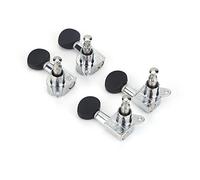 VGEBY Afinadores de Ukelele, 4 Clavijeros de Aleación de Aluminio 2L 2R Engranaje Cerrado, con Eje Plateado Brillante con Cabeza Negra Mate, para Piezas de Repuesto de Ukelele