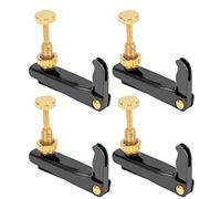VGEBY Afinadores Finos para Violín, Juego de Afinadores de Cuerdas de Metal de 4 Piezas con Superficie de Alto Brillo para Accesorios de Instrumentos de Violonchelo 3/4 / (BLACK)
