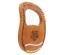 VGEBY Arpa de Lira de 16 Cuerdas Arpa de Regazo Portátil de Madera de Caoba con Cuerdas de Acero y Llave de Afinación Instrumento Musical Compacto para Principiantes Adultos Niños Práctica en el Hogar