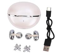 VGEBY Auriculares con Abrazadera, Auriculares Inalámbricos Bluetooth con Pendientes de Mariposa Extraíbles, Ajuste Cómodo para Usuarios de Gafas con Orejas Pequeñas y Pelo Largo (White)