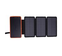 VGEBY Banco de Energía Solar de 20000 MAh, Panel Solar Monocristalino Triple de Carga de Alta on Luz LED y Carga Inalámbrica, para Viajes de Camping Al Aire (Orange)