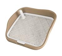 VGEBY Bandeja para Orinal para Perros con Espacio Grande, Elegante y Lavable, Almohadilla de Rejilla de Malla para Entrenamiento de Mascotas en Interiores, Plástico de 21,7x18,1x4,3 Pulgadas (Café)