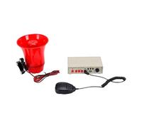 VGEBY Bocina de Advertencia para Automóvil Sirena de Altavoz de Advertencia Universal 130 DB 25 W AMP con Lector de Tarjetas MP3 USB y Micrófono 12 V 24 V para Automóviles Camiones Uso de Seguridad de