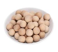 VGEBY Bolas de Madera Brillantes para Manualidades, 50 Unidades de Bolas Redondas de Haya sin Terminar para Decoración de Joyas, Decoración de Fiestas, 1 Pulgada de Diámetro, para Arte Infantil