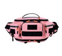 VGEBY Bolsa de Cintura, Bolsa de Pesca Multifuncional con Tela Oxford Resistente Al Agua y Ganchos Externos para Pescadores y Actividades Al Aire (Pink)