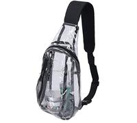 VGEBY Bolso Bandolera, Pequeño Bolso Transparente de PVC para el Pecho, Aprobado por el Estadio, para Senderismo en el Estadio o Conciertos con Cremallera