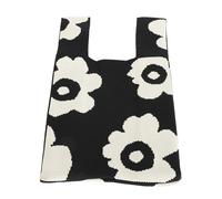 VGEBY Bolso de Punto con Nudo, Mini Bolso de Ganchillo para Mujeres y Niñas con Tela de Poliéster Duradera, Perfecto para Viajes, Compras, Regalo de Boda (BLACK)