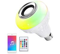 VGEBY Bombilla de Música Bluetooth RGB LED Luz Inteligente que Cambia de Color para Barra de Fiesta de Dormitorio - 1 Paquete de Plástico Blanco (Colores variados)