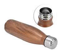 VGEBY Botella de Agua de Acero Inoxidable con Forma de, Resistente a los Arañazos, para Deportes Al Aire Libre, Viajes de Acampada, 1 Paquete (Estilo de textura de madera)