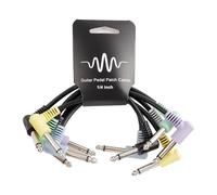 VGEBY Cable de Conexión para Guitarra, Alambre de Cobre, Paquete de 6, Conectores TS Flexibles de 6,35 Mm para Pedales de Efectos y Amplificadores