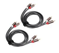 VGEBY Cables de Audio 2 Cables Estéreo Chapados en Oro para Amplificadores Construidos con Metal Premium de 3.3 Pies para Televisores de Cine en Casa y Reproductores de CD