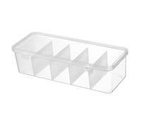 VGEBY Caja de Almacenamiento de Plástico Transparente Organizador de Accesorios para el Cabello con 5 Compartimentos para una Fácil Organización y Protección a Prueba de Polvo Material: PP