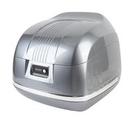 VGEBY Caja Trasera para Motocicletas de 35 litros, Material Resistente a la Lluvia, Diseño Retro Elegante para la Mayoría de Motocicletas y Scooters (Gris metálico)